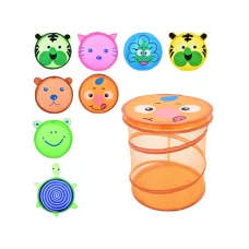 Корзина для игрушек складная из сетки, с крышкой на липучке, 8 дизайнов животных (цена за 1шт) MR 1299
