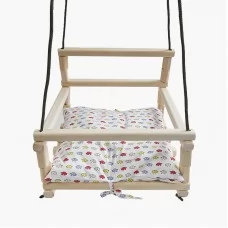 Детские качели подвесные BabyToys деревянные с подушкой