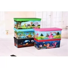 Детский пуфик-короб BabyToys для игрушек пластиковый разных цветов Детский пуфик-короб BabyToys для игрушек пластиковый разных цветов