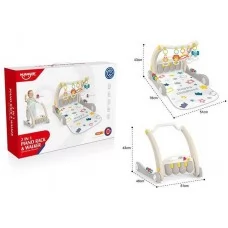 Ходунки HE 0621 2в1, игровой музыкальный коврик, пианино, погремушки