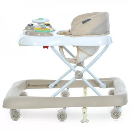 Ходунки ME 1185 RIDER Beige музика, колеса 8шт, світло, стопор, на бат-ці, бежевий