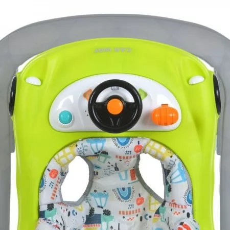 Ходунки ME 1216 CAR WAY Green-Gray музика, колеса 8шт, стопор, на бат-ці, зелено-сірий Ходунки ME 1216 CAR WAY Green-Gray музика, колеса 8шт, стопор, на бат-ці, зелено-сірий