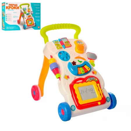 Каталка-ходунки BabyToys HE0801 с музыкой и доской для рисования