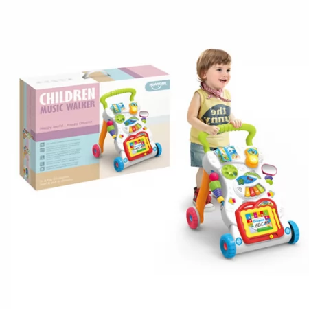Каталка-ходунки BabyToys HE0801 с музыкой и доской для рисования Каталка-ходунки BabyToys HE0801 с музыкой и доской для рисования