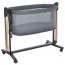 Ліжечко-манеж ME 1125-G NOA Dark Gray дитяче, APP, LED екран, 4кол., матрас, гойдалка, ремені, сумка, алюм., золото+темно-сірий