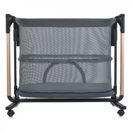 Ліжечко-манеж ME 1125-G NOA Dark Gray дитяче, APP, LED екран, 4кол., матрас, гойдалка, ремені, сумка, алюм., золото+темно-сірий Ліжечко-манеж ME 1125-G NOA Dark Gray дитяче, APP, LED екран, 4кол., матрас, гойдалка, ремені, сумка, алюм., золото+темно-сірий