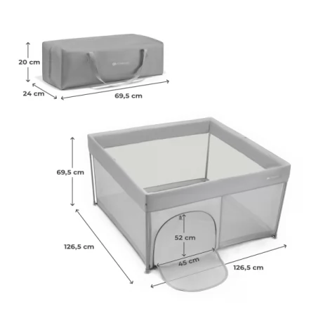 Манеж Kinderkraft Ziki Grey KLZIKI00GRY0000 