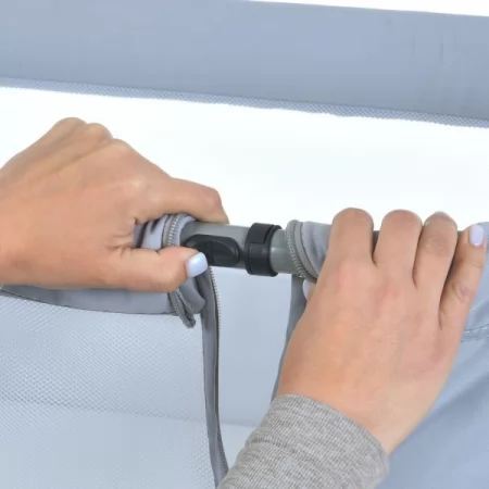 Приставная кровать ME 1179 HARMONY Gray детское, 4цв., матрас, качели, ремни, серый