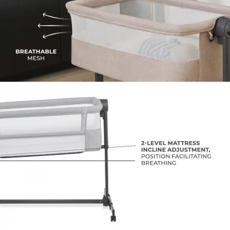 Приставне ліжечко-колиска Kinderkraft Nestee Up 2 Light Grey KLNEE002LGR0000 Приставне ліжечко-колиска Kinderkraft Nestee Up 2 Light Grey KLNEE002LGR0000