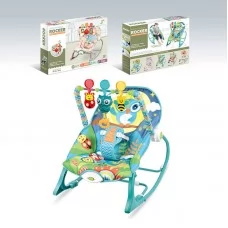 Шезлонг-качалка Bambi 68144-1 с вибрацией и мелодиями Шезлонг-качалка Bambi 68144-1 с вибрацией и мелодиями