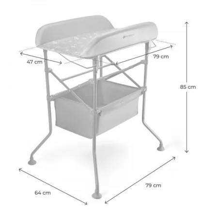 Столик для сповивання з ванночкою Kinderkraft Bubbly Grey KABUBB00GRY0000