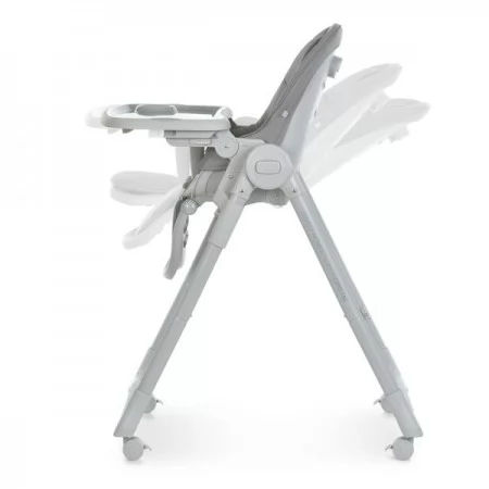 Стульчик El Camino CRYSTAL ME 1037 Nude Gray для кормления, 5-точ. ремни, матрас, 4 колеса, кож., серый нюд