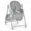 Стульчик El Camino CRYSTAL ME 1037 Nude Gray для кормления, 5-точ. ремни, матрас, 4 колеса, кож., серый нюд