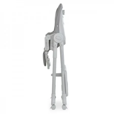 Стульчик El Camino CRYSTAL ME 1037 Nude Gray для кормления, 5-точ. ремни, матрас, 4 колеса, кож., серый нюд