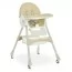 Стільчик M 6302 Beige для годування, складний, 5-ти точ.рем., екошкіра, регул.підніжка, бежевий