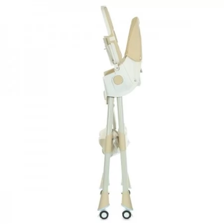 Стільчик M 6302 Beige для годування, складний, 5-ти точ.рем., екошкіра, регул.підніжка, бежевий
