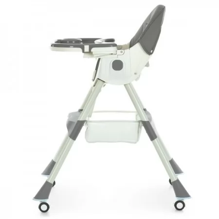 Стульчик M 6302 Gray для кормления, складной, 5-ти точ.рем., экокожа, регул.подножка, серый
