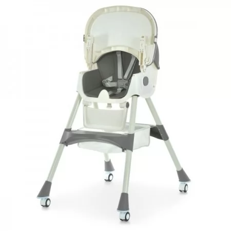 Стульчик M 6302 Gray для кормления, складной, 5-ти точ.рем., экокожа, регул.подножка, серый