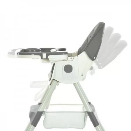 Стульчик M 6302 Gray для кормления, складной, 5-ти точ.рем., экокожа, регул.подножка, серый