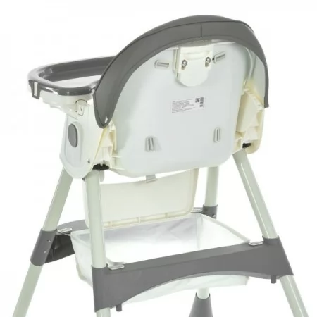 Стульчик M 6302 Gray для кормления, складной, 5-ти точ.рем., экокожа, регул.подножка, серый