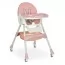 Стільчик M 6302 Pink для годування, складний, 5-ти точ.рем., екошкіра, регул.підніжка, рожевий
