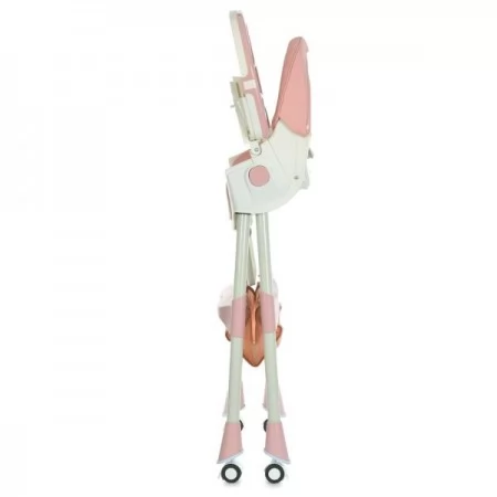 Стільчик M 6302 Pink для годування, складний, 5-ти точ.рем., екошкіра, регул.підніжка, рожевий