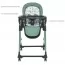 Стільчик ME 1037-B CRYSTAL Green для годування, 5-точ. ремені, матрац, 4 колеса, шкір., зелений
