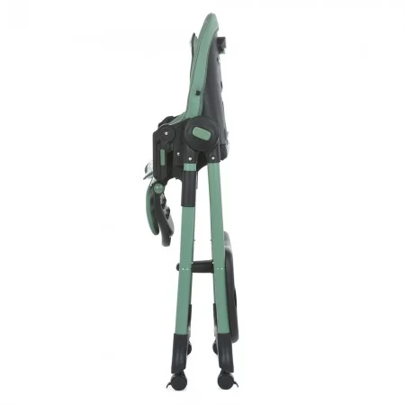 Стільчик ME 1037-B CRYSTAL Green для годування, 5-точ. ремені, матрац, 4 колеса, шкір., зелений