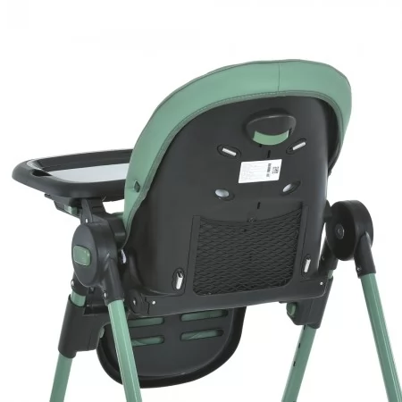 Стільчик ME 1037-B CRYSTAL Green для годування, 5-точ. ремені, матрац, 4 колеса, шкір., зелений