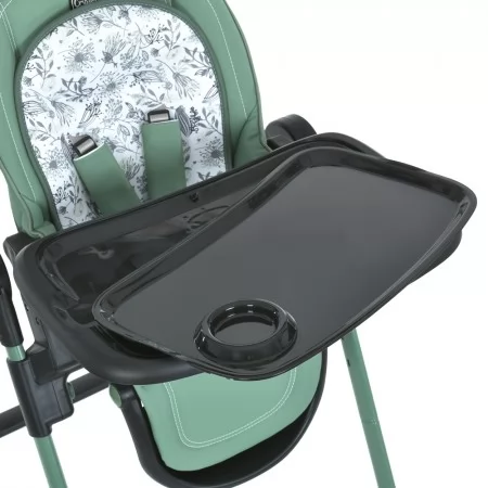 Стільчик ME 1037-B CRYSTAL Green для годування, 5-точ. ремені, матрац, 4 колеса, шкір., зелений