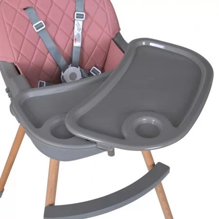 Стульчик ME 1111 LUMI Pink для кормления регул.висоти 2положен, экокожа, рожевий