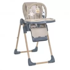 Стульчик ME 1115-W CRAFT Beige для кормления, 5-точ.ремни, матрас, 2 колеса, кож., бежевый