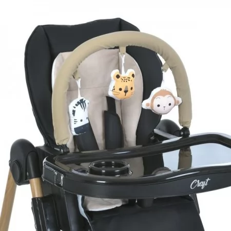 Стульчик ME 1115-W CRAFT Black для кормления, 5-точ.ремни, матрас, 2 колеса, кож., черный Стульчик ME 1115-W CRAFT Black для кормления, 5-точ.ремни, матрас, 2 колеса, кож., черный
