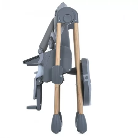 Стульчик ME 1115-W CRAFT Gray для годування, 5-точ.ремені, матрац, 2 колеса, шкір., сірий