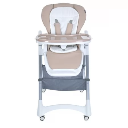 Стульчик ME 1177 STEADY Cream Beige для кормления, 5-точ.ремни, матрас, 4 колеса, кож., бежевый Стульчик ME 1177 STEADY Cream Beige для кормления, 5-точ.ремни, матрас, 4 колеса, кож., бежевый