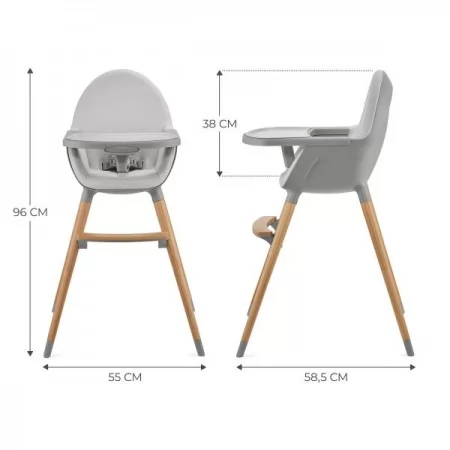 Стульчик для кормления 2 в 1 Kinderkraft Fini 2 серый KHFINI02GRY0000