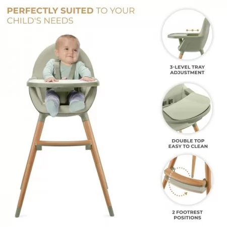 Стульчик для кормления 2 в 1 Kinderkraft Fini 2 зеленый KHFINI02GRE0000 Стульчик для кормления 2 в 1 Kinderkraft Fini 2 зеленый KHFINI02GRE0000