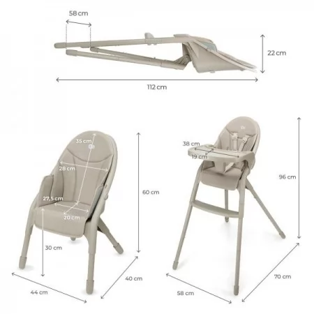 Стільчик для годування Kinderkraft Dinnly Beige KHDINN00BEG0000 Стільчик для годування Kinderkraft Dinnly Beige KHDINN00BEG0000