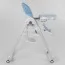 Стульчик для кормления Toti W-48406 мягкий PU, мягкий вкладыш, 4 колеса, съемный столик