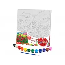 Набор для творчества Роспись на холсте Canvas Painting Маковое поле 31X31 см, Danko Toys