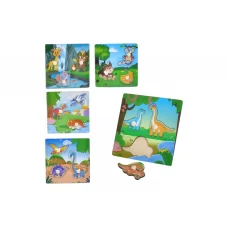 Деревянная игрушка рамка-вкладыш с ручкой, 11×11 см, микс видов (цена за 1 шт) MD 1349