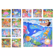 Деревянная игрушка пазлы, 22,5×22,5 см, 49 деталей, 12 видов (цена за 1 шт) MD 1978