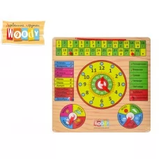 Деревянная игрушка Часы-календарь Woody MD 0004