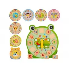 Деревянная игрушка Часы цифры- рамка-вкладыш MD 2923
