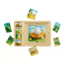 Сортер-пазл Этапы развития курочки 24х16х1 см, Ubumblebees PSF018