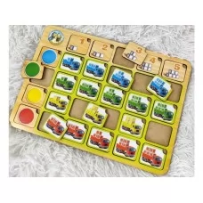 Пазл-сортер Грузовики, Цвет и счет 33х24 см, Ubumblebees PSF102