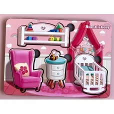 Пазл-вкладыш Мебель – 1, Фон с подсказкой 16х12 см, Ubumblebees PSF120