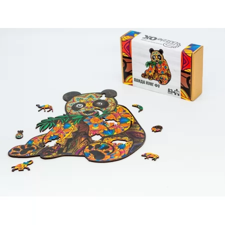 Фигурный деревянный пазл Панда Кунг Фу A3, в картонной упаковке, PuzzleOk PuzA3-01211 Фигурный деревянный пазл Панда Кунг Фу A3, в картонной упаковке, PuzzleOk PuzA3-01211