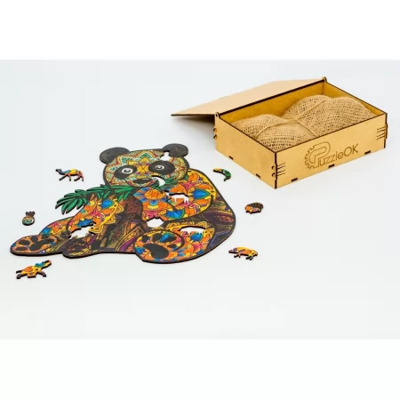 Фигурный деревянный пазл Панда A3, в деревянной упаковке, PuzzleOk PuzA3-03130 Фигурный деревянный пазл Панда A3, в деревянной упаковке, PuzzleOk PuzA3-03130