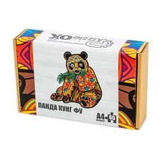 Фигурный деревянный пазл Панда Кунг Фу A4, в картонной упаковке, PuzzleOk PuzA4-01209